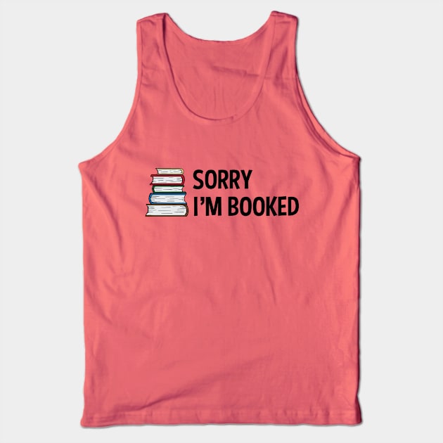 Sorry I'm Booked Pile of Books Tank Top by Finji